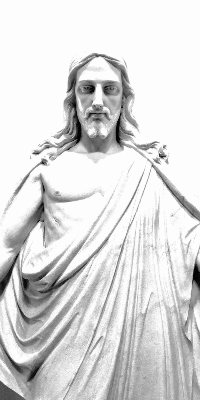 woman in dress statue grayscale photo